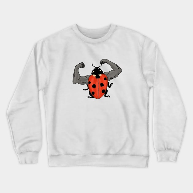 Bodybuilder Ladybug Crewneck Sweatshirt by NightmareCraftStudio